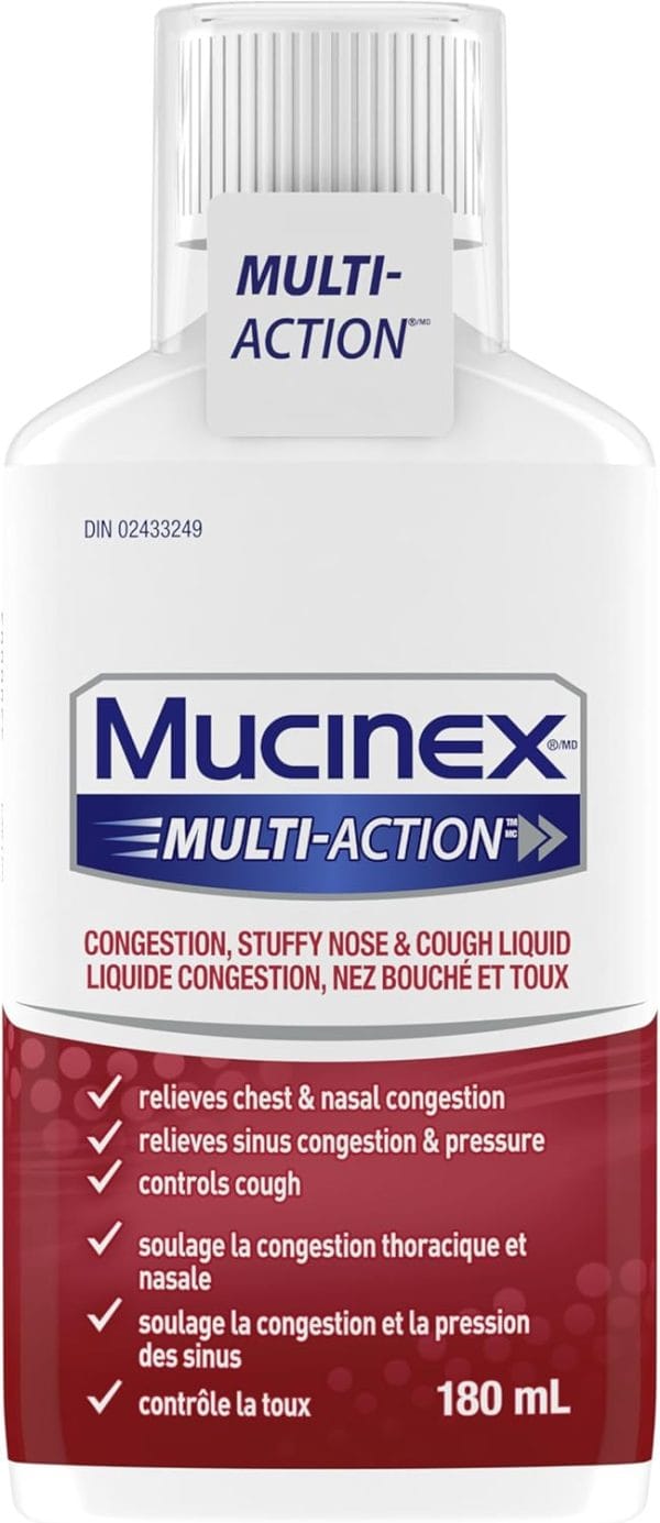 Mucinex Multi-Action Congestion, Stuffy Nose & Cough – Liquid